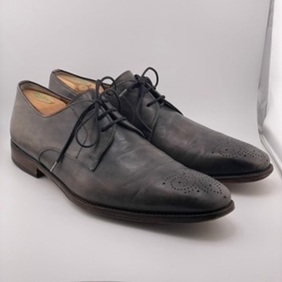 Magnanni Other - Magnanni Oxfords Dress Shoes Men's 9.5 D Gray Leather Wingtip Lace Up Brogue